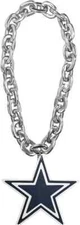 Dallas Cowboys Football Fan Chain Necklace Foam Silver Necklace