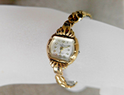 Orvin Jewelers swiss stretchy 10k gold filled  watch Vintage Orvin 17j wristwatch, 10k Gold filled band tops  main image 3