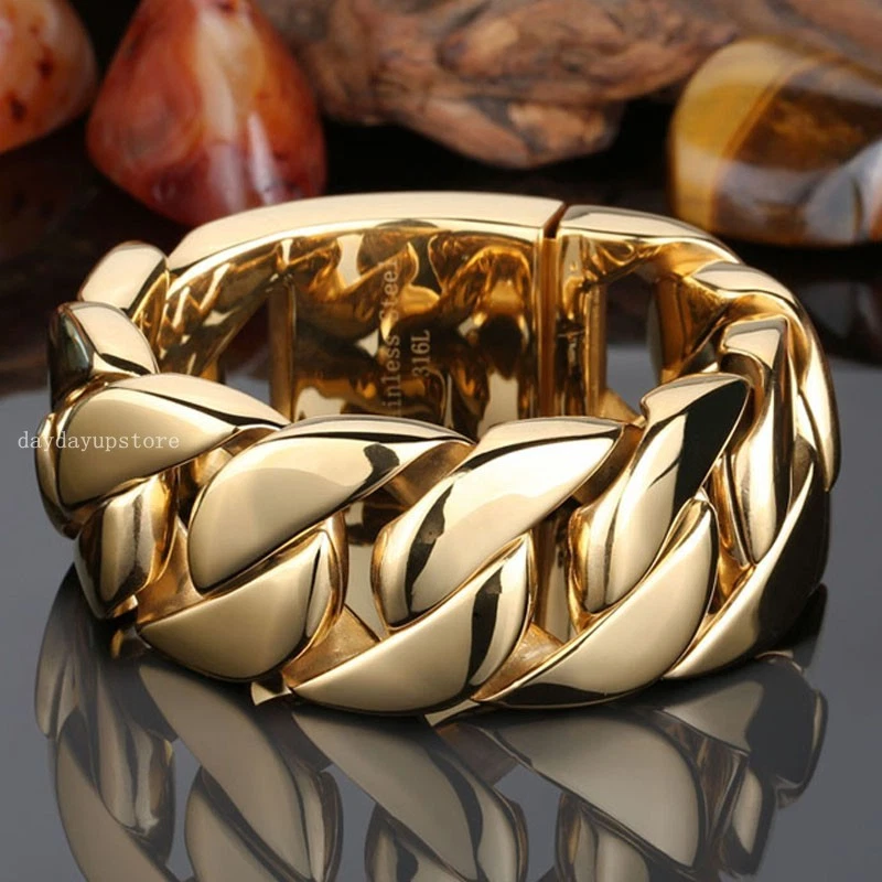 30mm Huge Heavy 316L Stainless Steel Men s Cuban Gold Link