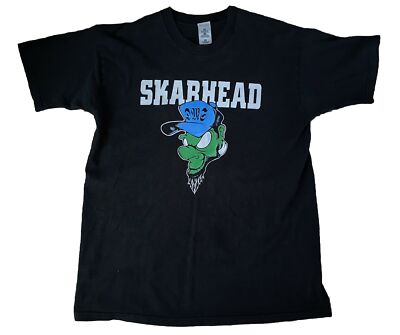 VINTAGE 90s SKARHEAD Kings From Queens Black XL T Shirt NYHC Crown