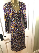 Lovely White Stuff Purple Floral Stretchy Dress, UK 10, Excellent Condition