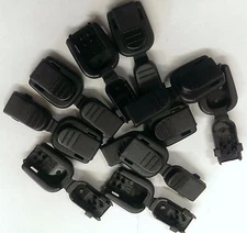 10 Black Plastic Zipper Pulls Cord Lock End Paracord Tactical Zip "No Tie Shoe"