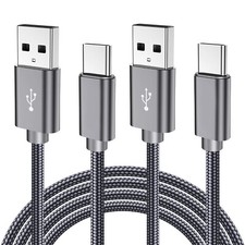 2 PACK Braided USB C Type-C Fast Charging Data SYNC Charger Cable Cord 6FT LONG