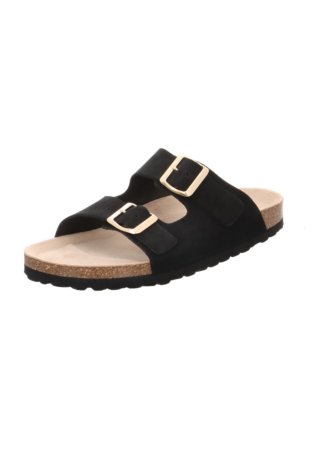 Natural Sense Damen Leder Pantolette Sandale Frauen Hausschuhe 1156604 schwarz
