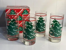 VTG Waechtersbach Christmas Tree Glasses Set of 4 - 6.5" Collins Made in Germany