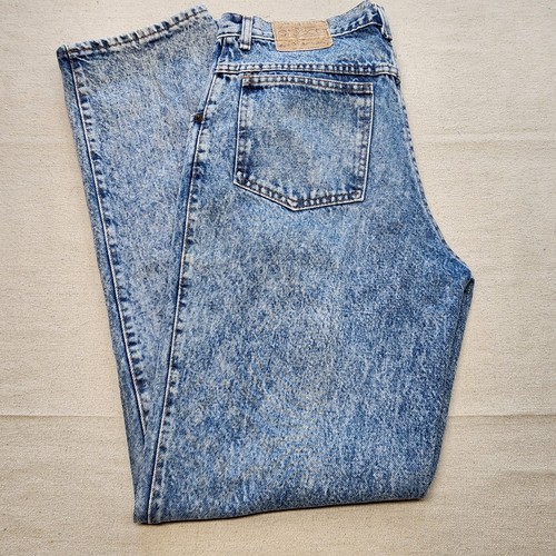 Mens Vintage 1990 Sasson Blue Acid Wash Denim Jeans 32x32 Actual Size - Picture 1 of 17
