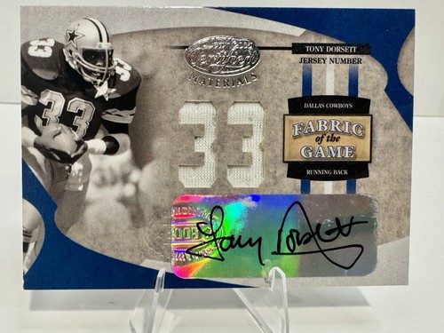 Tony Dorsett 2005 Certified Fabric of the Game Used Jersey Auto /33 Cowboys HOF