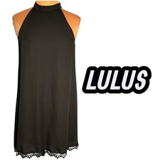 Lulus 90’s minimalist style black mini swing dress size large