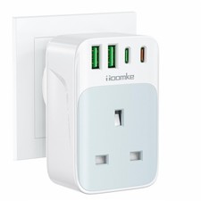 TOOMKE Multi Plug Socket with PD 35W USB C Fast Charge Multi Plug Adapter Multi