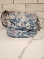 Sak Roots Foldover Crossbody Bag & Sea Turtle Keychain Gray Seascape Ocean Beach
