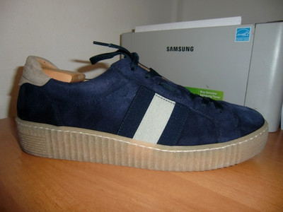 Gabor Sneaker Damen low dunkelblau Gr. 40 (6.5),  Veloursleder,