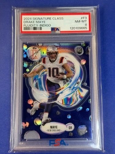DRAKE MAYE 2024 Topps Signature Class 114/175 INDIGO Fluidity rookie PSA 8
