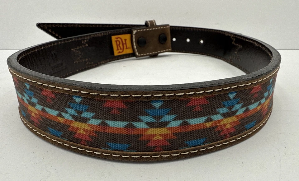 Пояс западный детский Southwestern Aztec Stitch плетеный кожа талия 22–26 дюймов - Изображение 3 из 4