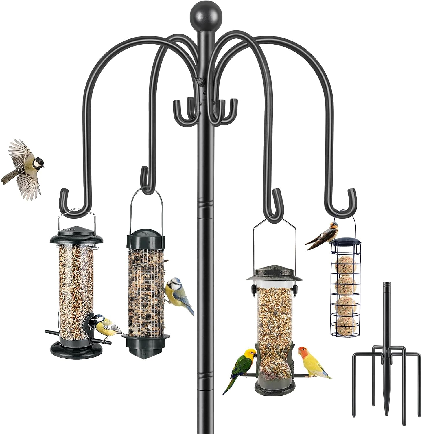 Bird Feeders Hanging Station, 224Cm Bird Feeder Pole Heavy Duty Feeding Station