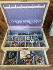 Vintage Costume Jewelry Lot & Jewlery Box - Wearable 12.5" X 8" X 4.5"
