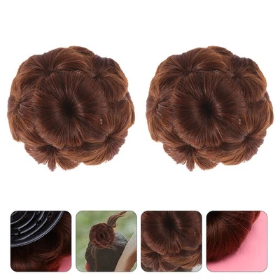 2 Pcs Postiche Queue De Cheval Accessoire Cheveux Pince À Chignon - Photo 1/4