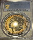 1885-O MS64 Toned Morgan Dollar PCGS Trueview Gold Shield Fresh Bright Color