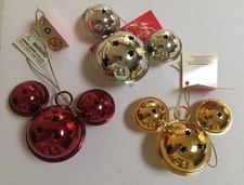 Disney Mickey Mouse Bauble Mickey Mouse Christmas Baubles Set of 3