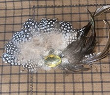 Handcrafted Feather Hair Barrette, Hair Clip, Hair Stay