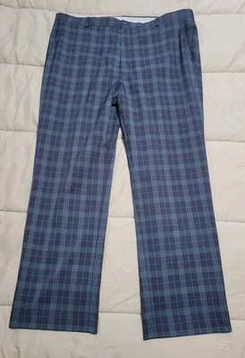 Footjoy Herren Golfhose Kariert Blau Performance Athletic Fit W42 L31