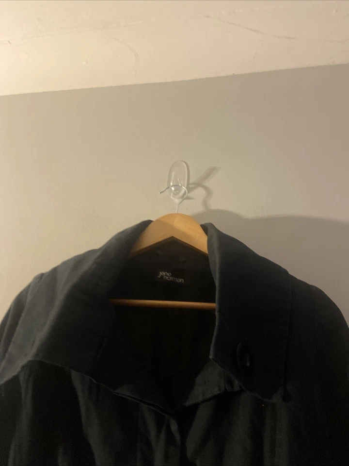 Chaqueta Jane Norman Talla 12 Negra Cuello Grande Cinturón Corta  Foto 4 de 4