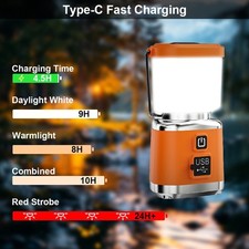Portable LED Camping Lantern Lights USB Rechargeable Lamp Super Bright Outdoor