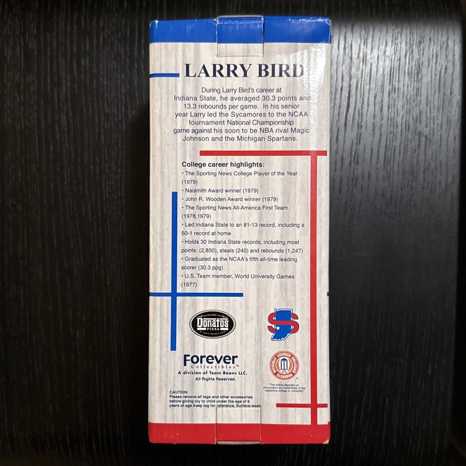   Exclusivo Larry Bird Bobblehead Forever Collectibles - CAMISETA UNIVERSITARIA  Foto 4 de 4
