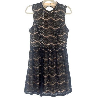 Y2K Goth Coquette Lace Overlay Dress Sz L Party Vampy Edgy Hoco City Triangles