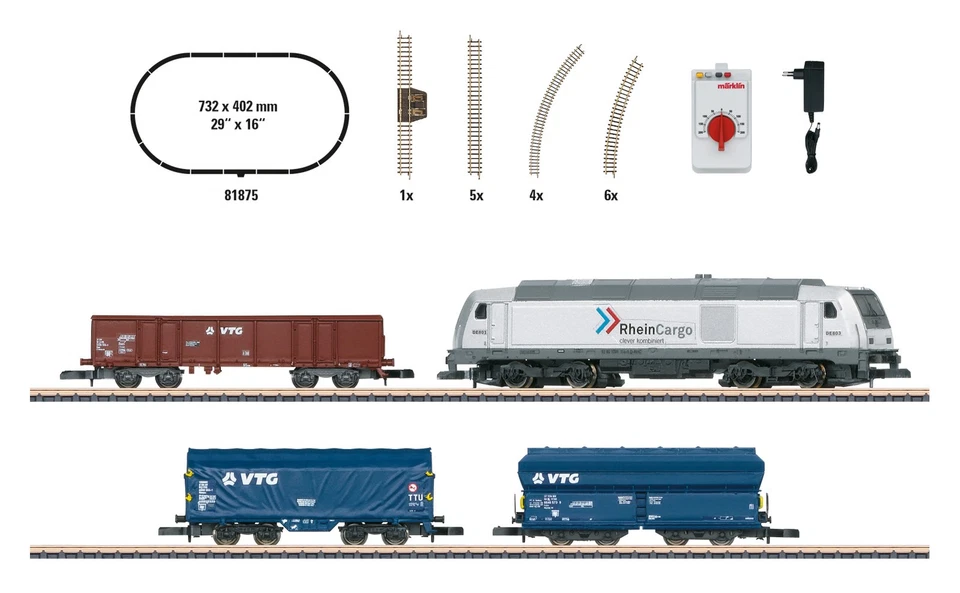 Märklin 81875 mini-club Startpackung moderner Güterverkehr neu OVP