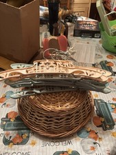 Baby/Toddler Clothes Hangers Vintage 1950's lot of 13 10 Blue 3 Pink