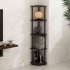 Furinno Turn-N-Tube Storage Shelves 5-Tier Book Shelf Corner Shelf Toolless