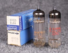  2 MATCHED NOS NIB Sylvania Philco Branded 6BQ5 EL84 Tubes  TEST  112  