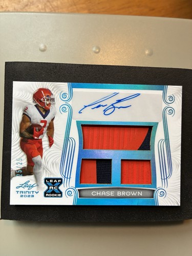 CHASE BROWN RPA 25/25 Teal Leaf Trinity XRC Triple Patch Player Worn - Picture 1 of 8