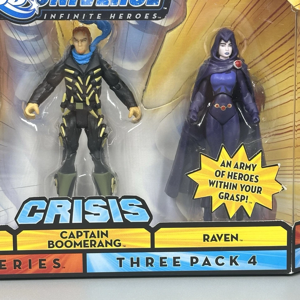 Figuras de 4" DC Universe Crisis Series Starfire, Raven & Captain Boomerang - Paquete de 3 Foto 3 de 4