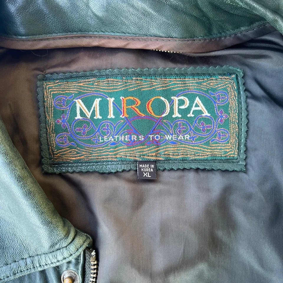 Vintage Miropa Green Leather jacket - Image 4 of 4