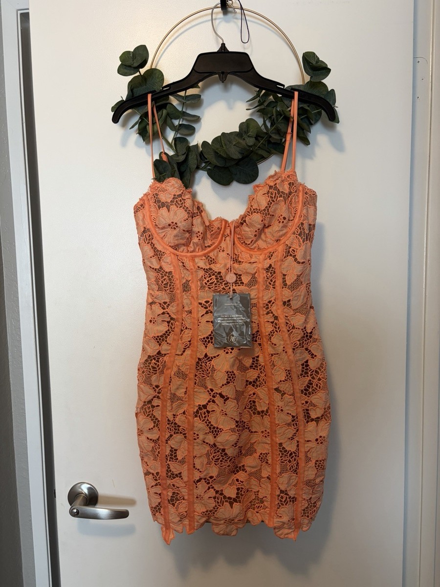 chinese dress ladies House of CB Aiza Flame Orange Dress Hire Melbourne