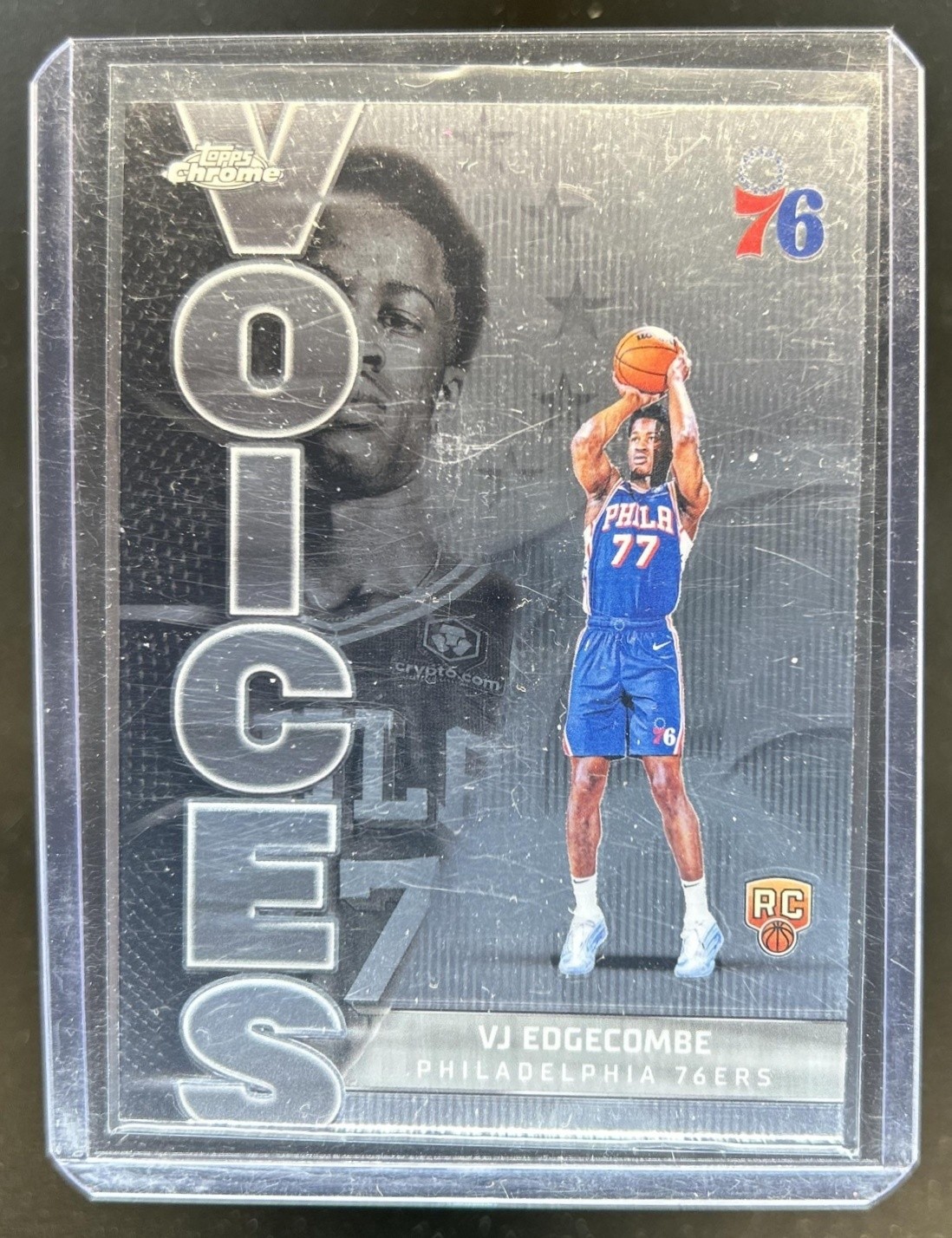 2025-26 Topps Chrome VJ Edgecombe Voices RC Rookie #VS-8 76ers