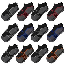 12 Pairs Boys Socks Ankle Low Cut Athletic Half Cushioned Short Socks For Kid...