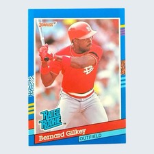 1991 Donruss - Rated Rookie Bernard Gilkey #30 4 Patterns on Card Right. rookie card picture