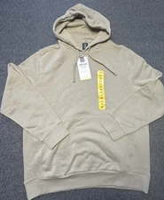 Members Mark Hoodie Mens Medium Khaki Beige Newport Pullover Sweatshirt New