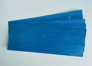 Dyed Sky blue poplar veneer, 4x11", lot of 5