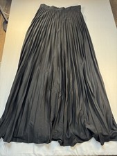 VTG 70s Ardee Of California Pleated Maxi Skirt Black Size 13/14 Fit Med Loose