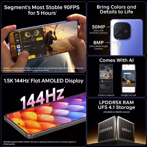 iQOO Neo 10R 5G (Titanium 12GB RAM, 256GB) Snapdragon 8s Gen 3 Global Version. - Picture 3 of 7