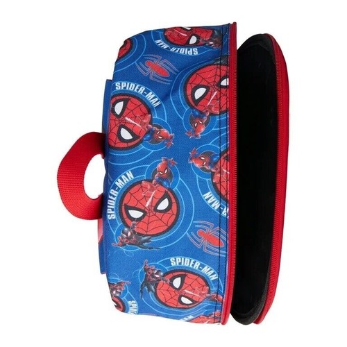 Marvel Spiderman Boy's 4 PC set Backpack Lunch Bag Lanyard Zip Set, Red/Blue - 第 3/11 張圖片