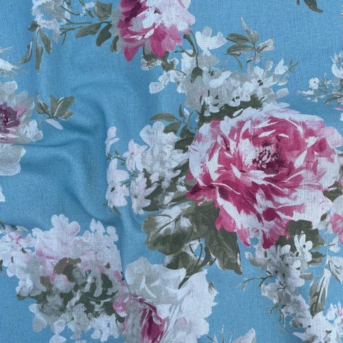 Rose Garden Cotton Rich Linen Look Curtaining Furnishing Upholstery Home Fabric - Picture 29 of 43