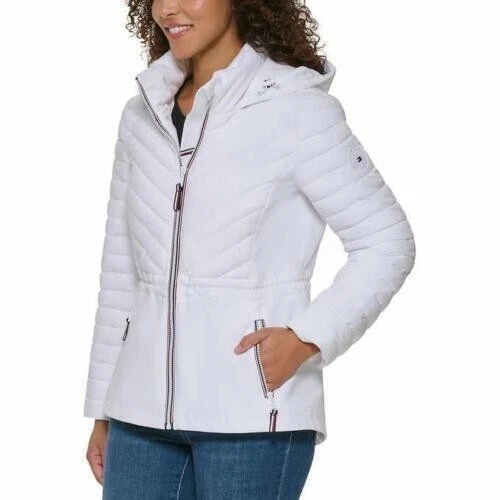 White tommy 2024 hilfiger jacket womens