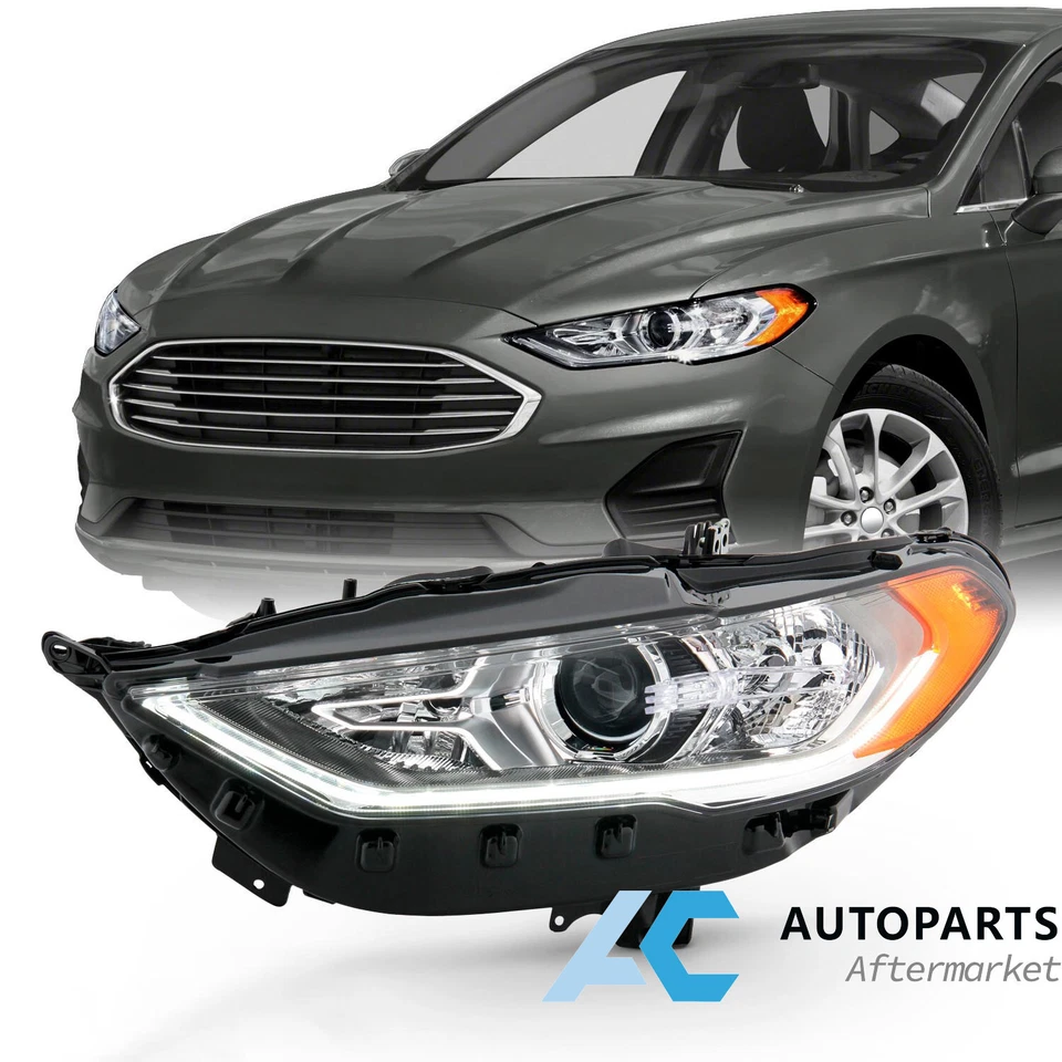 For 2017-2020 Ford Fusion Headlights Headlamps Halogen w/ DRL Left Right Foto 3 de 4