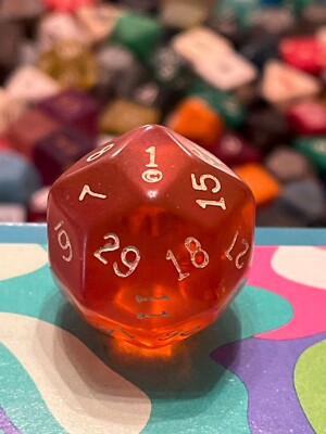 Vintage Armory d30 dark tangerine rpg ad&d dice 031325cAIZAD