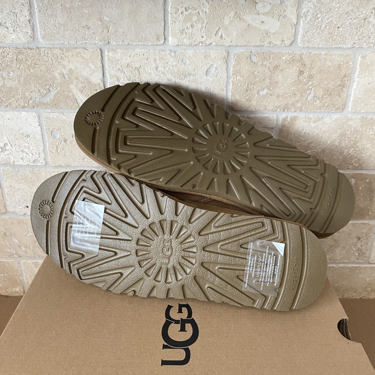 UGG KENTON CHESTNUT SUEDE SHEEPSKIN SLIP ON COMFORT SLIPPERS MEN