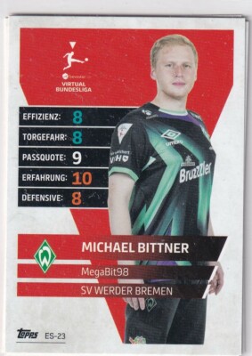 Match Attax 21/22 Bundesliga 2021/2022 Karte Nr ES-23 Michael Bittner MegaBit98